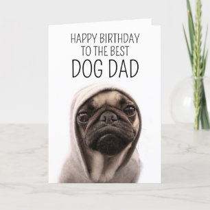 Gefeliciteerd verjaardag Pug in een hoodie Kaart