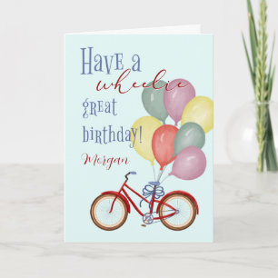 Gefeliciteerd Verjaardag Rode Fiets met Aangepaste Kaart