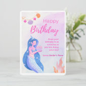 Gefeliciteerd Verjaardag Roze Aangepaste Digitale  Feestdagenkaart (Staand voorkant)