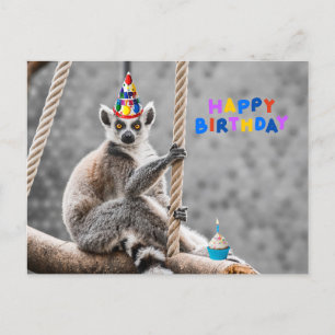 Gefeliciteerd Verjaardag Schattige Grappige Lemur Briefkaart