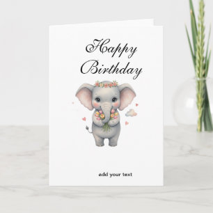 Gefeliciteerd verjaardag schattige grijze baby oli kaart