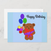 Gefeliciteerd Verjaardag Schattige Teddybeer #4 An Briefkaart (Voorkant / Achterkant)