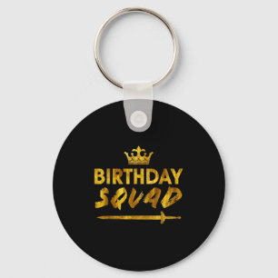Gefeliciteerd Verjaardag Squad Koning Kroon Zwaard Sleutelhanger
