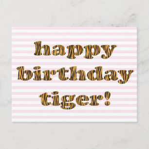 Gefeliciteerd verjaardag tijger! Leuke tijgerprint Briefkaart
