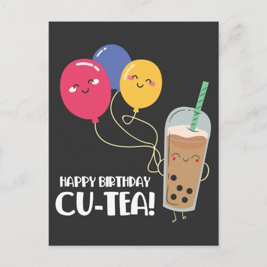 Gefeliciteerd Verjaardag Vriend Cute Bubble Tea Vi Briefkaart (Voorkant)