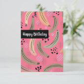 Gefeliciteerd Verjaardag Waterverf Plaintains Mang Kaart (Staand voorkant)