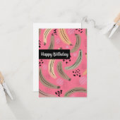 Gefeliciteerd Verjaardag Waterverf Plaintains Mang Kaart (Voorkant / Achterkant in situ)