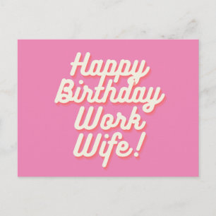 Gefeliciteerd Verjaardag Werk Vrouw - Roze Postkaa Briefkaart