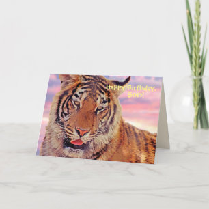 "Gefeliciteerd Verjaardag, Zoon" Tijger bij Zonson Kaart