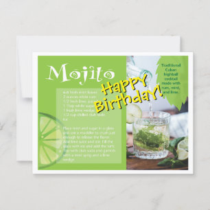 Gefeliciteerd Verjaardags Mojito Cocktail Recept A Briefkaart