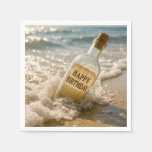 Gefeliciteerd Verjaardagsbericht in een Fles Servet