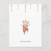 Gefeliciteerd Verjaardagskaart Jarig Schattig Muis Briefkaart (Voorkant)