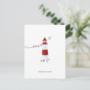 Gefeliciteerd Verjaardagskaart Jarig Vuurtoren Briefkaart