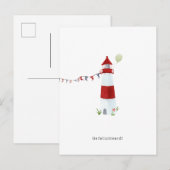 Gefeliciteerd Verjaardagskaart Jarig Vuurtoren Briefkaart (Voorkant / Achterkant)
