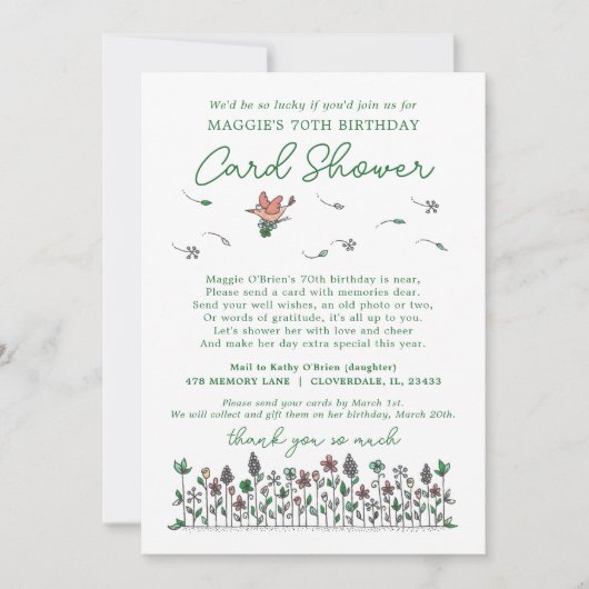 Gefeliciteerd Verjaardagskaart Shower met Lucky Wi Kaart (Voorkant)