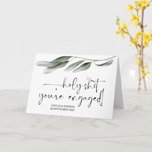 Gefeliciteerd Verloving Bride en Groom Kaart (Gele Bloem)