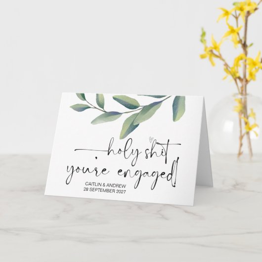 Gefeliciteerd Verloving Bride en Groom Kaart (Gele Bloem)