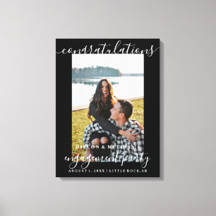 Gefeliciteerd Verloving Foto Couple's Sign Canvas Afdruk