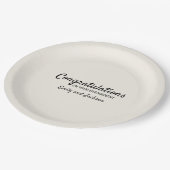 Gefeliciteerd Verloving Script Name Cream White Papieren Bordje (Gekanteld)
