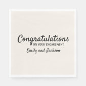 Gefeliciteerd Verloving Script Name Cream White Servet (Voorkant)