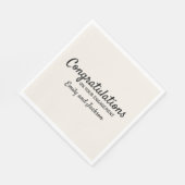 Gefeliciteerd Verloving Script Name Cream White Servet (Hoek)