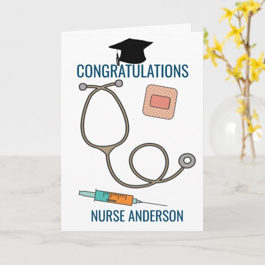 Gefeliciteerd, verpleegster Afstuderen Kaart (Gele Bloem)