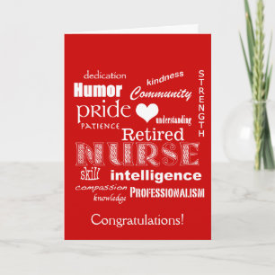 Gefeliciteerd verpleegster pensioen-rood kaart