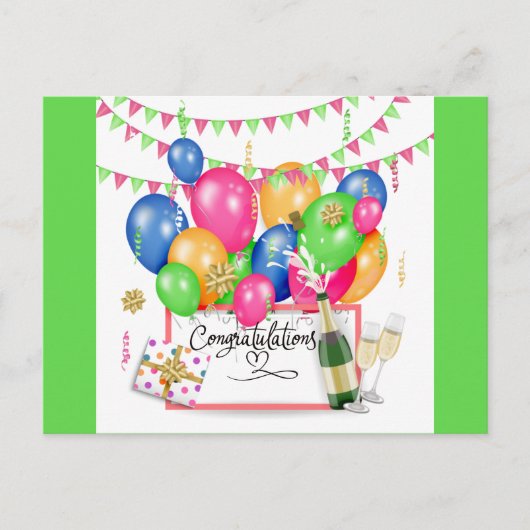 Gefeliciteerd Viering Briefkaart (Voorkant)