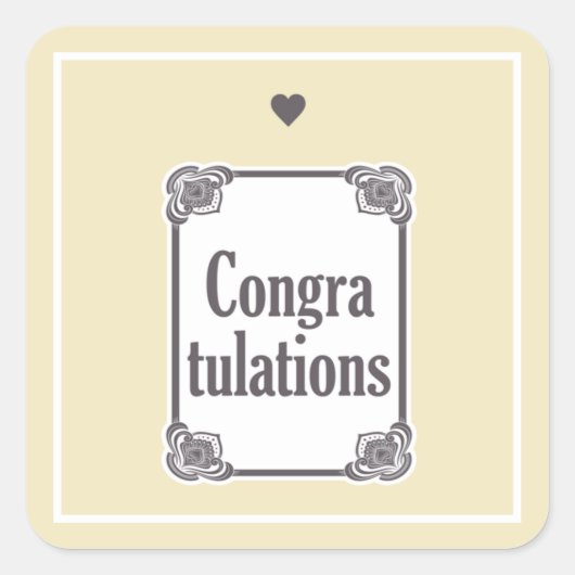 Gefeliciteerd Vierkante Sticker (Voorkant)