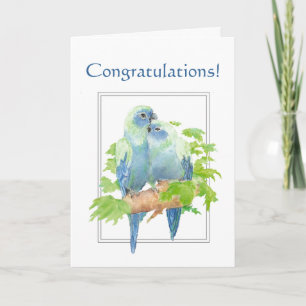 Gefeliciteerd voor koppel met Schattigee papegaai Kaart