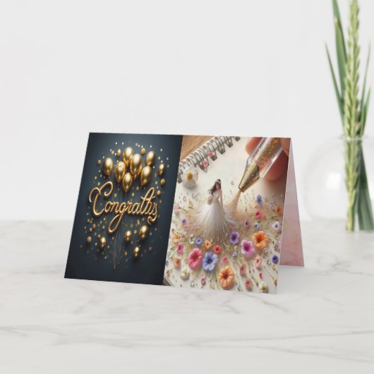 Gefeliciteerd Vouw Uitnodigingskaart (Voorkant)