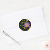 Gefeliciteerd, Waterlelie Ronde Sticker (Envelop)