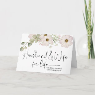 Gefeliciteerd Wedding Newly Weds Bride en Groom Kaart