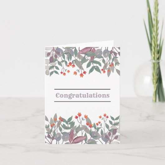 Gefeliciteerd Wenskaart met botanische stemming Kaart (Voorkant)