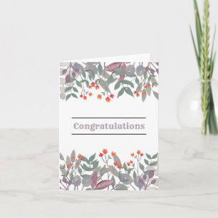 Gefeliciteerd Wenskaart met botanische stemming Kaart