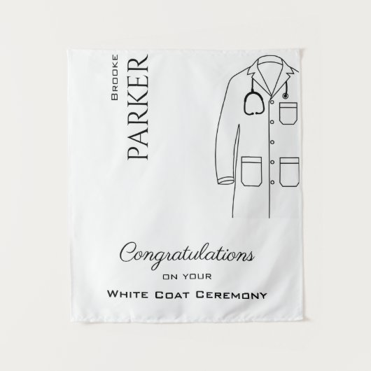 Gefeliciteerd White Coat Ceremony Afstuderen Wandkleed (Voorkant)