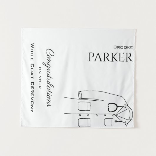 Gefeliciteerd White Coat Ceremony Afstuderen Wandkleed (Voorkant (horizontaal))