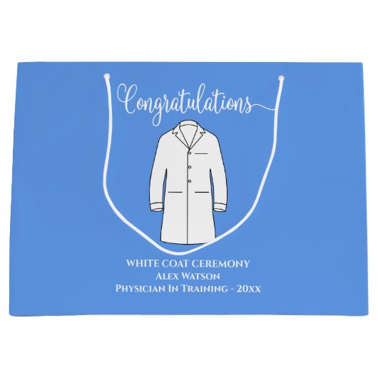 Gefeliciteerd, White Coat Physician Doctor Groot Cadeauzakje (Voorkant)