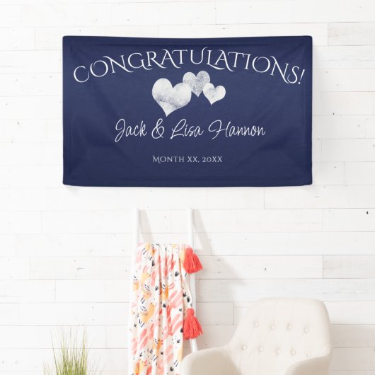 Gefeliciteerd White Hearts met de bruiloft van de Spandoek (Insitu)