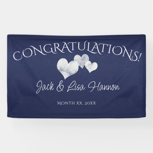 Gefeliciteerd White Hearts met de bruiloft van de  Spandoek (Horizontaal)