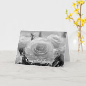 Gefeliciteerd White Roses Wedding Kaart (Gele Bloem)