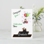 Gefeliciteerd, wijn en ballon Afstuderen (Staand voorkant)