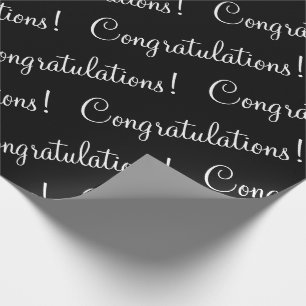 Gefeliciteerd Wit Schrift Huwelijk Afstuderen Cadeaupapier