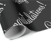 Gefeliciteerd Witte Script Bruiloft Afstuderen Cadeaupapier (Rol Hoek)