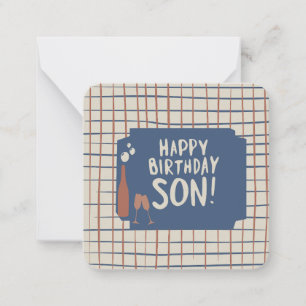 Gefeliciteerd zoon: notitiekaartje