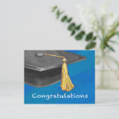 Gefeliciteerd, zwart en blauw briefkaart (Staand voorkant)