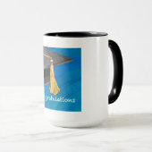 Gefeliciteerd, zwart en blauw mok (Voorkant rechts)