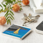 Gefeliciteerd, zwart en blauw sleutelhanger (Zijkant)