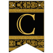 Gefeliciteerd - zwart en goud vlaggetjes (Eerste vlag)