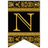 Gefeliciteerd - zwart en goud vlaggetjes (Derde vlag)